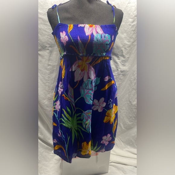 Tori Richard Smocked Hawaiian Floral Dress sz M - Picture 3 of 7